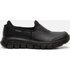 Skechers - Work Sure Track - Instappers - Zwart - Glad Leer - Memory Foam