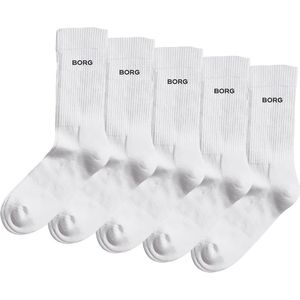 Björn Borg unisex essential crew 5P sokken mini logo wit