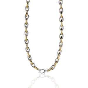 ZINZI zilveren collier geel verguld bicolor 45cm ZIC1235BG