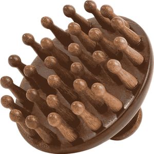 Multifunctionele Natuurlijke Sandelhout Therapie Massage Kam- Hoofdhuid & Hoofd Massage Tool- Handvat is Ergonomisch Ontworpen- Cirkelvormige Tand - Gua Sha Borstel- Schrapen Hoofddruk te Verlichten- Body Massage Acupunctuurpunten Vernieuwde Energie
