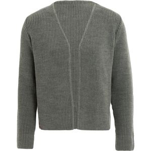 Knit Factory - Lenny Gebreid Vest - Gebreide dames cardigan - Kort vest op heuphoogte - Groen damesvest gemaakt uit 30% wol en 70% acryl - Urban Green - 36/38