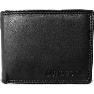 Lundholm leren heren portemonnee leer zwart RFID premium nappa leer - cadeau voor man - portefeuille heren