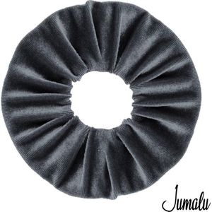 Jumalu scrunchie velvet haarwokkel haarelastiekjes - grijs - 1 stuk