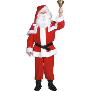 Wilbers & Wilbers - Kerst & Oud & Nieuw Kostuum - Kerstman Hohoho Fluweel Kostuum - Rood - Maat 54 - Kerst - Verkleedkleding