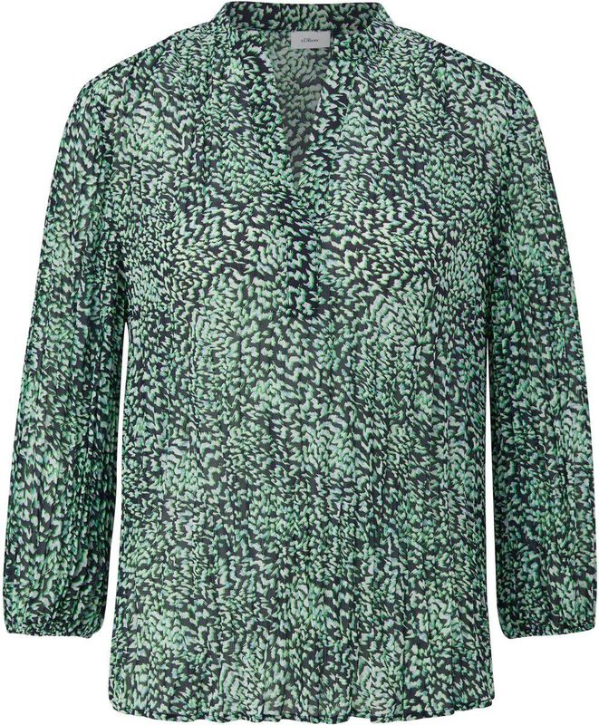 Blouse - Gevoerde Zoom - Chiffon - Tuniek Kraag - Lange Mouw