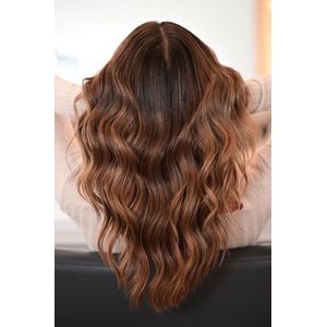 Luxa Hair - 60cm Clip in Extensions 100% Human Hair in de kleur Light Brown / 240g