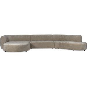 PTMD Lujo sofa cream 6051 fiore fabric 2 seater arm L