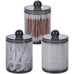 3 stuks Wattenstaafje houder - Wattenstaafjescontainer - Wattenstaafje Dispenser - Opbergdoos - Wattenstaafjeshouder voor wattenballen - voor badkamer, slaapkamer