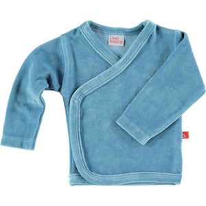 Baby trui overslag biologisch velours denim blauw 56