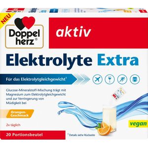 Doppelherz Elektrolyte Extra - Draagt met magnesium bij aan de elektrolytenbalans en aan vermindering van vermoeidheid - VEGAN - 20 sachets