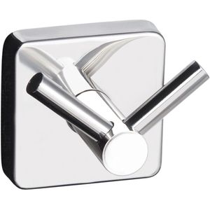 Kapitan QUATTRO Dubbele Kledinghaak – RVS 304 – INOX 18/10 – Met 3M Tape – Chroom