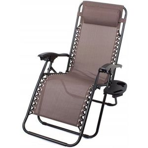 Ligstoel VERSTERKT ZERO GRAVITY metaal bruin