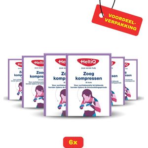 6x HeltiQ Zoogcompres Voorgevormd (6 X 30 stuks) Voordeelverpakking!