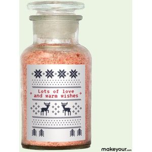 Badzout met Etiket: Warm wishes - Origineel Kerst Cadeau - makeyour.com - Premium Badzout - makeyour.com