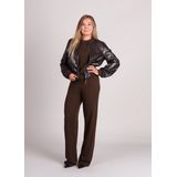 Co'Couture - BinaCC Jacket - Donkerbruin - Kort Bomberjack - Vegan Leather