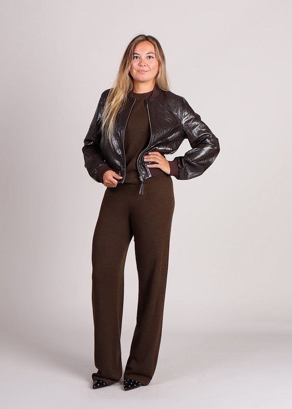 Co'Couture - BinaCC Jacket - Donkerbruin - Kort Bomberjack - Vegan Leather