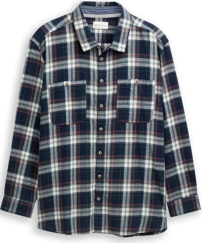 Tom Tailor - Comfort Fit - Flanellen Overhemd - Ruitpatroon