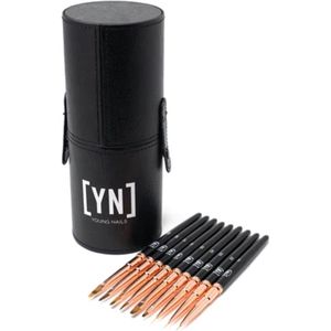 Young Nails Rosé Gold Nail Brush Set With Case