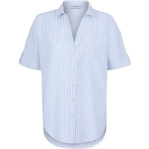 Felix Hardy - Overhemd - Blauw - Poplin Katoen Linnen - Korte Mouw Dames