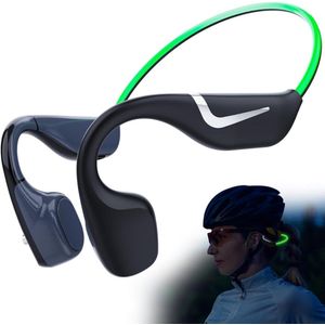 White-Label® Bone Conduction Headphone - Koptelefoon voor Activiteiten - Draadloos - Bleutooth - Zwart met groen