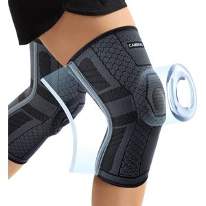 CAMBIVO NS40 Maat L x2, sportieve kniebrace met zijdelingse stabilisatoren in PMMA en patella kussens, knieband voor meniscus scheur, artritis, ACL, hardlopen, volleybal, sport