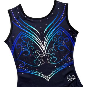 Sparkle&Dream Turnpakje Vicky Zwart - Maat AXS 146/152 - Gympakje voor Turnen, Acro, Trampoline en Gymnastiek