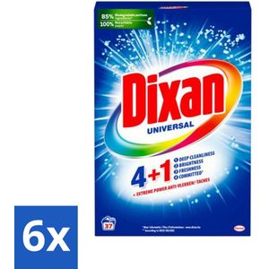 6 x Dixan Universal - Waspoeder en Vlekverwijderaar - Extreme Power - Witte en Gekleurde Was - 37 Wasbeurten - Waspoeder - Vlekkenverwijderaar - Wasmiddel - Waspoeder Wit - Waspoeder Gekleurd
