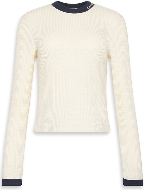 Calvin Klein T-shirt Ls Waffle Tee Lv047d225g Yam Shortbread Dames Maat - XS