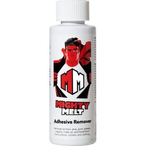 Mighty Melt Adhesive Sticky Stuff Remover - Voor het reinigen en verwijderen van lijm -, plakband -, etiket- of stickerresten | Kauwgomreiniger en verwijder stoffen van een raam, tapijt, glas, plastic of stof (125 ml)