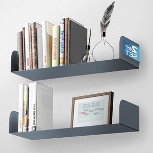 Wandrek modern design - FineLane boekenkast voor kantoor en woonkamer, fixeerbaar zonder boren - antraciet. bathroom shelf wood
