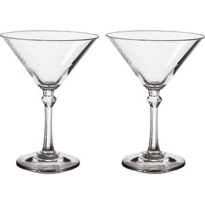 RBDRINKS Cocktailglazen Martini – Martini Glazen - Plastic Cocktailglazen – Kunststof Cocktailglazen – Kunststof Glazen – Plastic Glazen – 20cl – Transparant – 2 Stuks