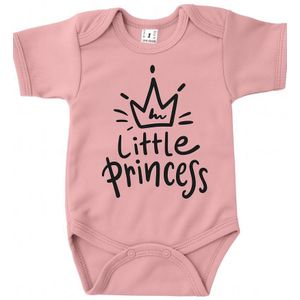 Baby Romper met Tekst 'Little Princess' – Maat 68 – Roze Romper – Origineel Kraamcadeau voor Jongen of Meisje – Babykleding
