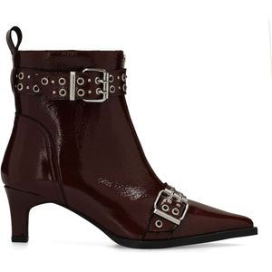 Sacha - Enkellaarsjes - Bordeaux - Lak Leer - Met Buckles