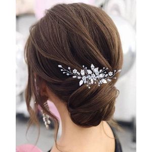 Haarspeld bruiloft haar kammen bloem parel hoofdtooi bruids kristal blad haaraccessoires voor vrouwen en meisjes