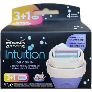WILKINSON SWORD INTUITION DRY SKIN NAVULSCHEERMESJES 3+1 stuks