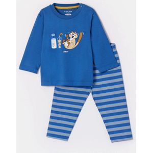 Woody pyjama baby jongens - blauw - kat - 252-10-PLS-S/879 - maat 86