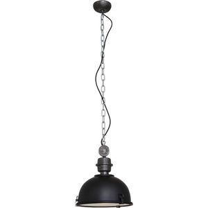 Industriële lamp Bikkel | 1 lichts | zwart | metaal | in hoogte verstelbaar tot 130 cm | eetkamer / eettafel lamp | modern / industrieel / robuust design