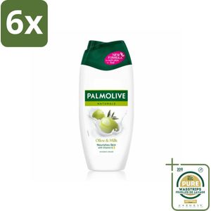 Palmolive Naturals - Olijf & Melk - Douchecrème - Natuurlijk & Verzachtend - 250 ml - Voordeelverpakking - 6 stuks - Natuurlijke ingrediënten - Vegan