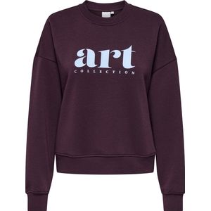 Only - Onlbest Print Crew Neck Swt - Bordeauxrode Sweater - Dames