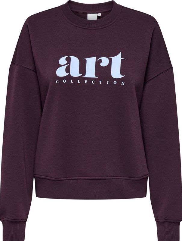 Only - Onlbest Print Crew Neck Swt - Bordeauxrood - Dames