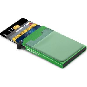 Walletstreet Uitschuifbare Pasjeshouder CB2 Plus collection-Walletstreet Aluminium Creditcardholder/Creditcardhouder Card Protector Anti-Skim/ RFID Card Protector 7 Pasjes – Groen/Green