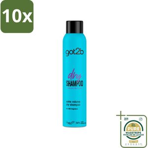 10 x Got2B - Droogshampoo - Fresh & Fabulous Volume - 200 ml - Grootverpakking - Droogshampoo - Fris Haar - Volume Haar - Droog Haar - Snel Opfrissen