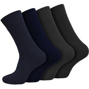 Calzera Thermo Sokken - 4 Paar - Dikke Warme Winter Sokken - Dames en Heren - Katoenen Sokken - Grijs/Antraciet/Blauw/Navy - Maat 39-42