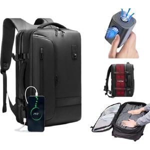 Avoir Avoir®-Vacuum Rugzak- Uitbreidbaar-Laptop tas 15.6 Inch-Waterdicht Zakelijke - Vacuüm Backpack voor op Reis en Weekend Weg - 46x30x16cm - 36-55 liter - Polyester - Unisex - Bol.com