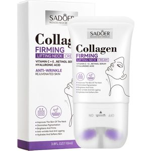 SADOER Collagen Neck Cream - Lifting Neck Firming Cream - vermindert rimpels, fijne lijntjes en een dubbele - 100ml kin