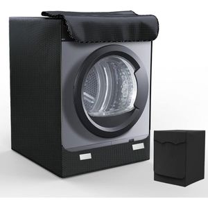 Wasmachinehoes voor binnen, waterdichte beschermhoes voor wasmachine en droger, hoes met openingen aan de voorkant, zwart (XL 60 x 64 x 85 cm)