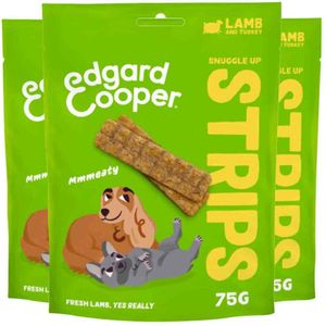3x Edgard & Cooper Adult Strips Lam & Kalkoen 75 gr