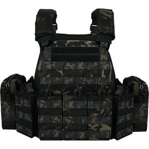 Livano Airsoft Kleding - Tactical Vest - Leger Vest - Indoor & Outdoor Airsoft Accesoires - Airsoft Gear - Paintball - Zwarte Camouflage