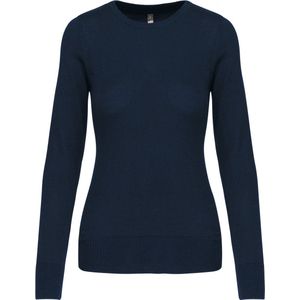 Pullover/Cardigan Dames XS Kariban Ronde hals Lange mouw Navy 50% Katoen, 50% Acryl