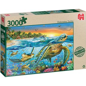 Jumbo Premium Collection Puzzel underwater turtles - Legpuzzel - 3000 stukjes - schilpadden - onderwater